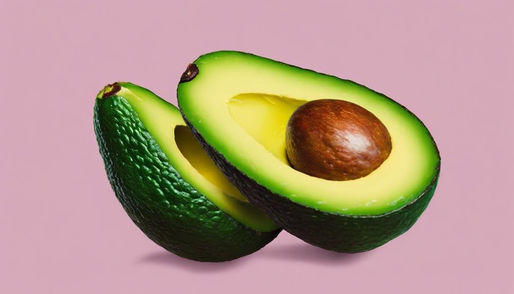 ripe green avocado halves