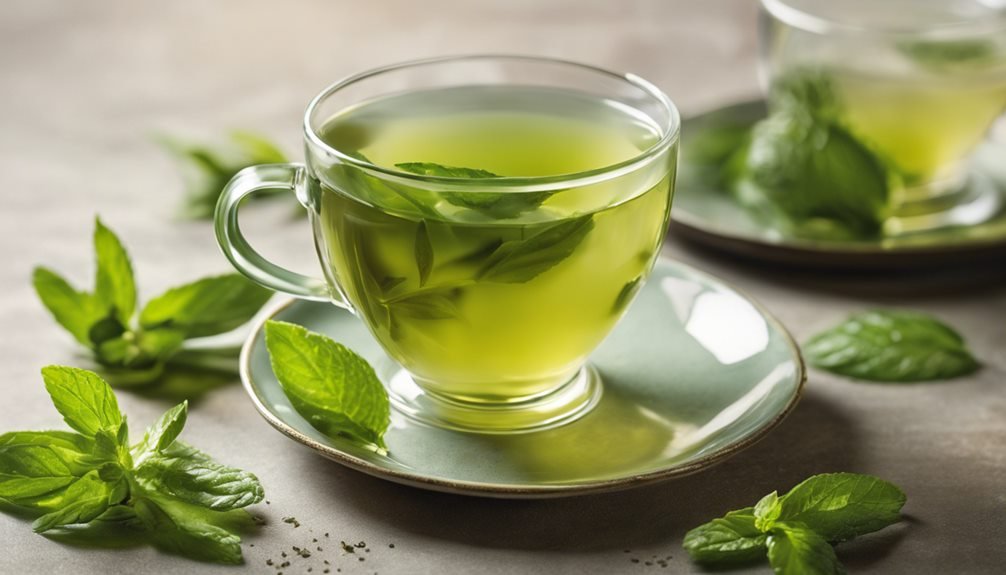 soothing hot green tea